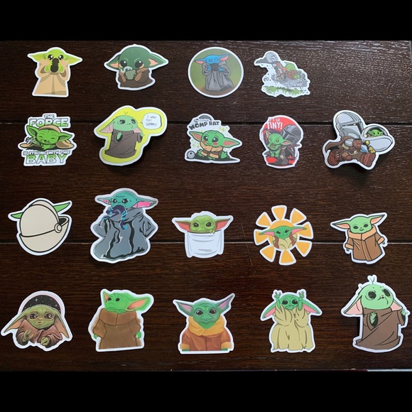 Disney Other - 9 Baby Yoda Stickers